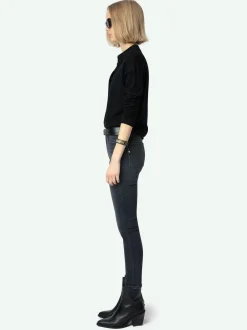 Cheap Zadig & Voltaire Tina Cropped Skinny Jeans Washedblack